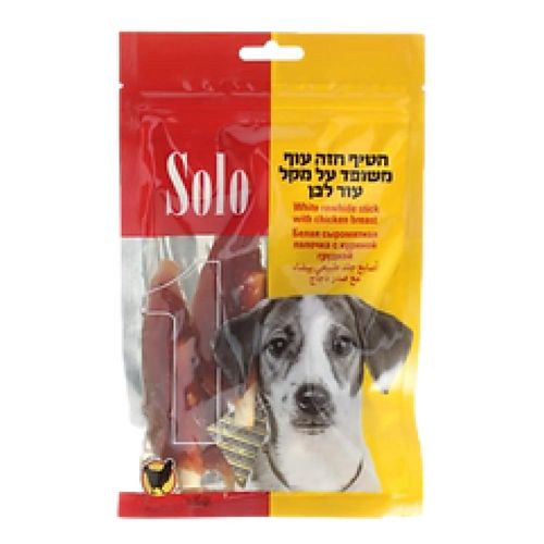 חטיפי סולו חזה עוף משופד על מקל עור לבן