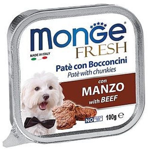 מעדן לכלבים מונג' פרש פטה עם נתחי בקר 100 גרם