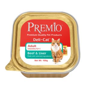 פרמיו מעדן לחתול -פטה בקר וכבד 100 גרם
