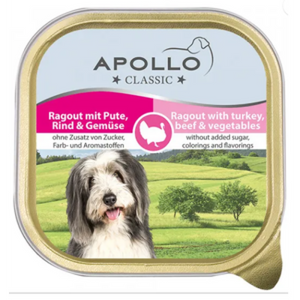 שימור נזיד הודו, בקר וירקות 300 גרם לכלבים אפולו