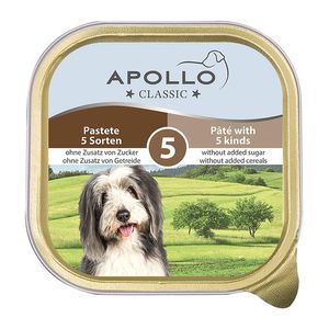 שימור 5 סוגי בשר 300 גרם לכלבים אפולו 