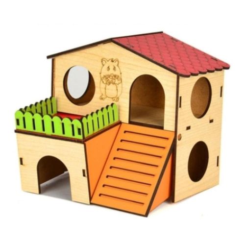 בית עץ לאוגר עם מרפסת גדול