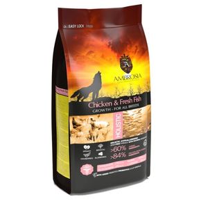 אמברוסיה מזון לגורי כלבים עוף ודג 2 ק"ג