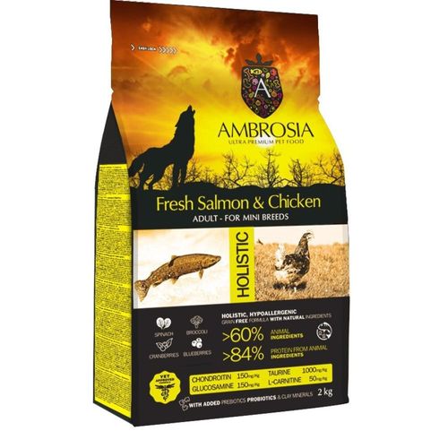 אמברוסיה גזע קטן סלמון ועוף 2 ק