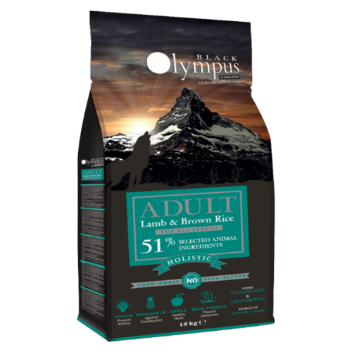 בלאק אולימפוס מזון לכלב בוגר כבש ואורז 12 ק״ג