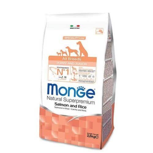 מונג’ לגורים סלמון ואורז 2.5 ק”ג Monge