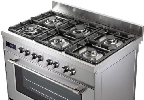 תנור משולב נירוסטה 6 להבות DELONGHI 90CM דגם PRO966X