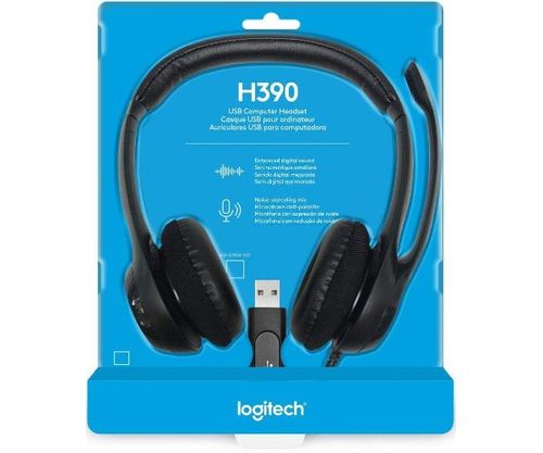 אוזניות Logitech H390 USB Headset עם מיקרופון