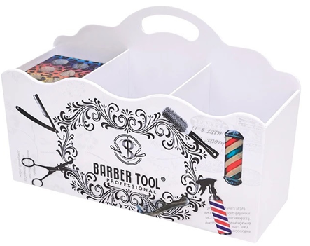 מתקן אחסון מקצועי לכלי ספר Barber Star Professional – צבע לבן