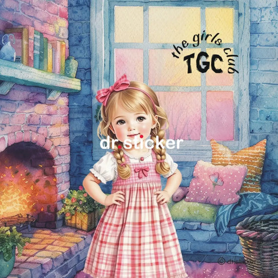 גליל מדבקות ד"ר סטיקר - מועדון הילדות - ציור פסטל