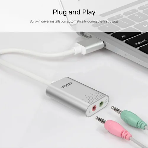 כרטיס קול חיצוני בחיבור UNITEK Y-247A USB
