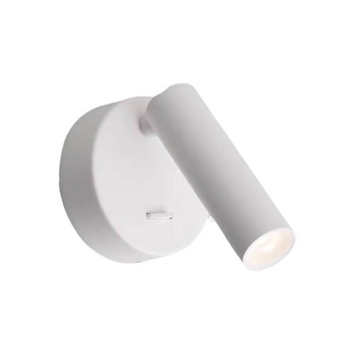 ספוט קיר קריאה+ מפסק 3.6W פייג' ניסקו אור חם בסיס עגול שחור/לבן PAGE