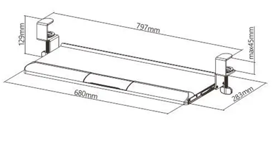 מגירת מדף למקלדת ועכבר דגם KBT-08 מבית LUMI