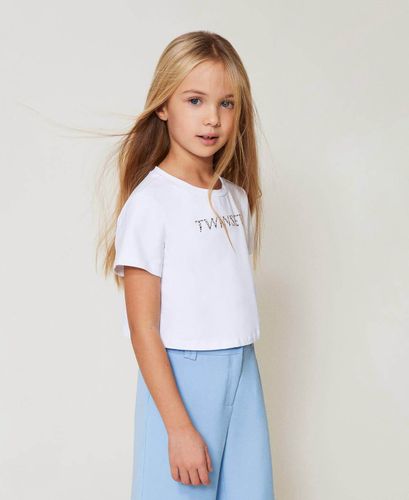 Cropped T-shirt with logo
