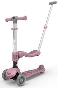 קורקינט 3 ב-1 ריידר אקו Rider Eco עם מוט דחיפה ומושב מתקפל - ורוד