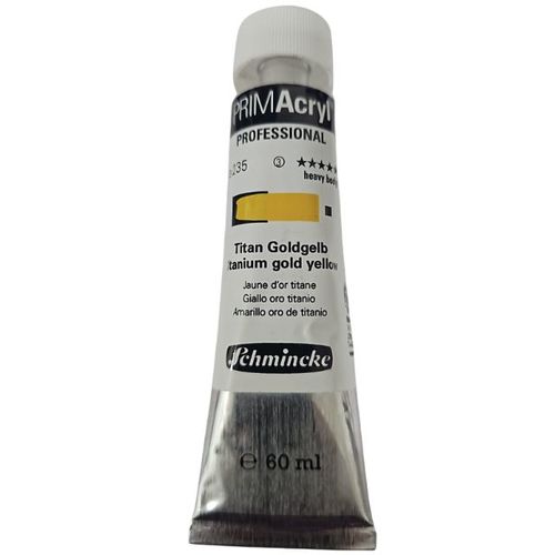 צבע אקריליק שמינקה 60 מל סדרה 3 ארטיסט 235 PRIMAcryl Titanium gold yellow   