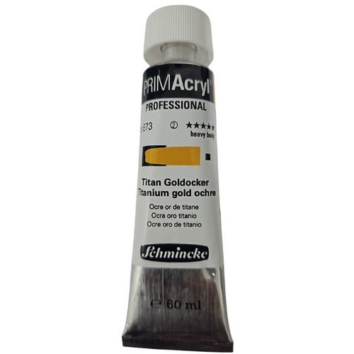 צבע אקריליק שמינקה 60 מל סדרה 2 ארטיסט 673 PRIMAcryl Titanium gold ochre   