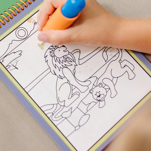 חוברת צביעה רב פעמית טוש מים 4 דפים - חיות הספארי