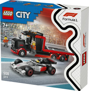 לגו סיטי - משאית עם מכונית מירוץ Audi F1 בתצוגת F1   (60493)