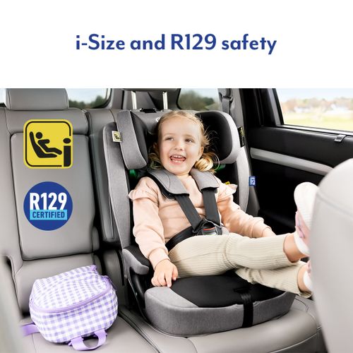 כיסא בטיחות משולב בוסטר Energi i-Size R129 - שחור/אפור כהה