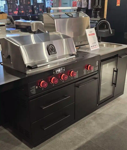 מטבח חוץ 4 מבערים ספורטי Z GRILLS SPORTY שחור מט בשילוב משטח גרניט