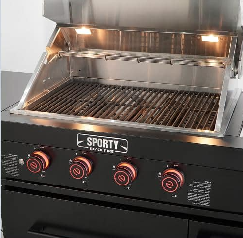 מטבח חוץ 4 מבערים ספורטי Z GRILLS SPORTY שחור מט בשילוב משטח גרניט