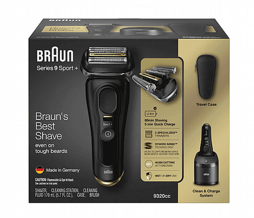 מכונת גילוח Braun 9320CC עם 5 אלמנטי גילוח וטכנולוגיית SyncroSonic