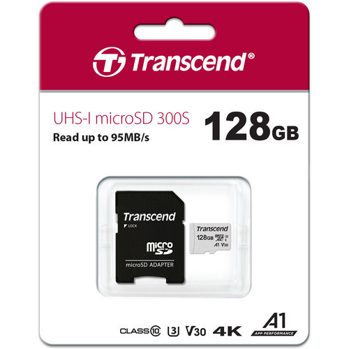 כרטיס זיכרון Transcend 128GB 300S UHS-I microSDXC