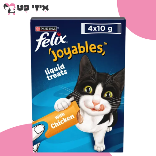 חטיף שלוק פליקס עוף לחתול בוגר ומבוגר 40 גרם PURINA FELIX