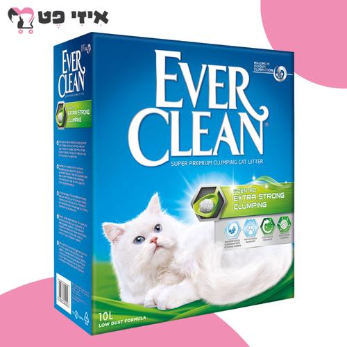 חול מתגבש אוור קלין אקסטרה סטרונג בניחוח מרענן (ירוק) 10 ליטר Ever Clean