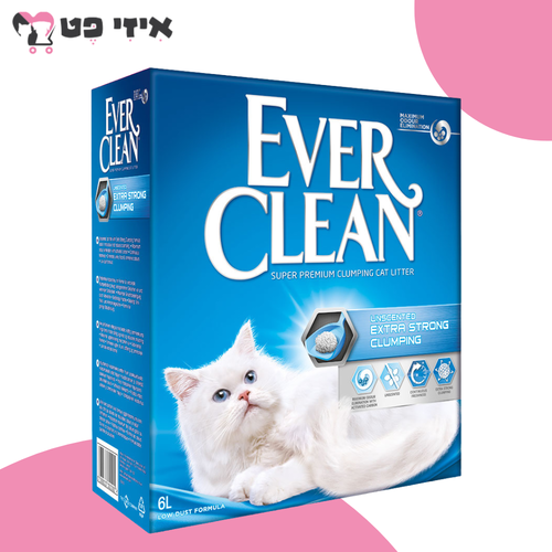 חול מתגבש אוור קלין אקסטרה סטרונג ללא ריח (כחול) 6 ליטר Ever Clean