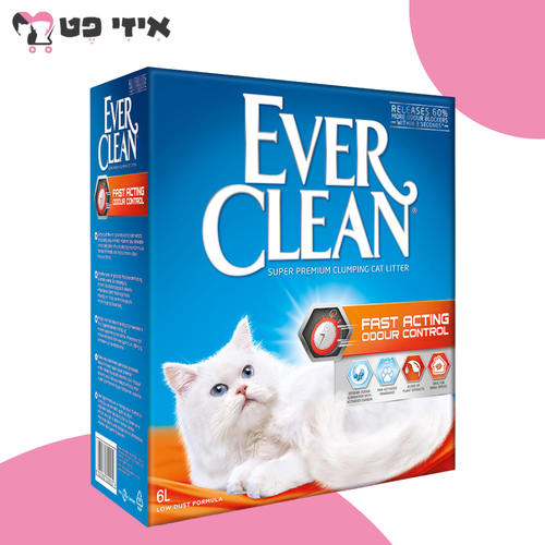 חול מתגבש אוור קלין לנטרול ריחות מהיר (כתום) 6 ליטר Ever Clean