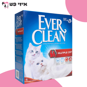 חול מתגבש אוור קלין מולטי קט (אדום) 6 ליטר Ever Clean
