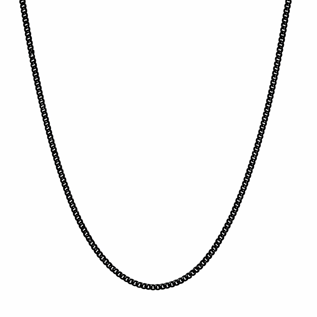 שרשרת שחורה דקה 2MM המתאימה גם לתליון לגבר