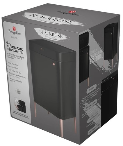 פח אשפה מעוצב חיישן אוטומטי Berlinger Haus BH9560 60L
