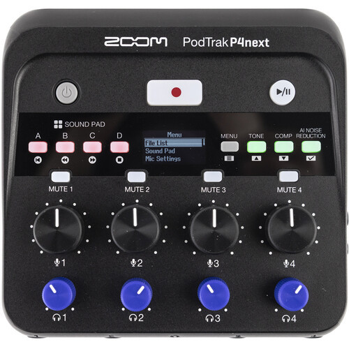 מיקסר אולפן נייד Zoom PodTrak P4next
