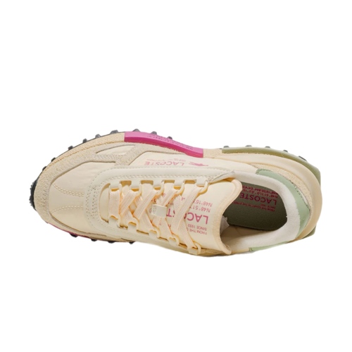 נעלי LACOSTE מידות 36-40.5 לנשים בגוון קרם-ורוד