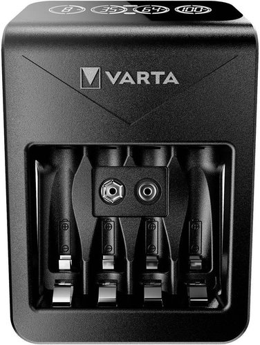 מטען סוללות חכם עם צג LCD עם 4 סוללות נטענות VARTA LCD charger AA 2100mAh 