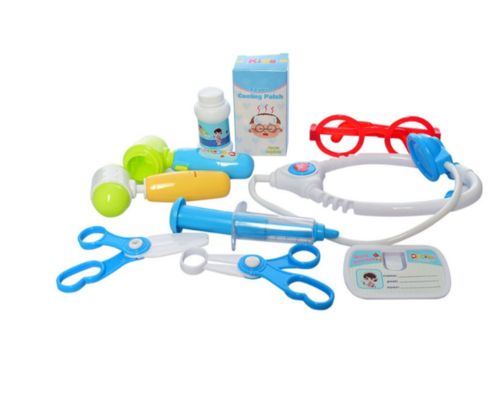 שולחן רופא עם אורות וצלילים בתיק על גלגלים