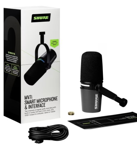 מיקרופון דינמי מקצועי Shure MV7i