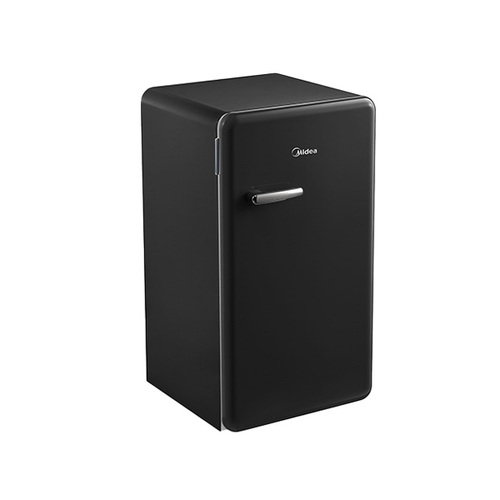 מקרר משרדי ⁦MIDEA⁩ ‏94 ליטר בעיצוב רטרו צבע שחור ⁦HS-121LN 6367⁩ רוחב: 48.8 ס”מ