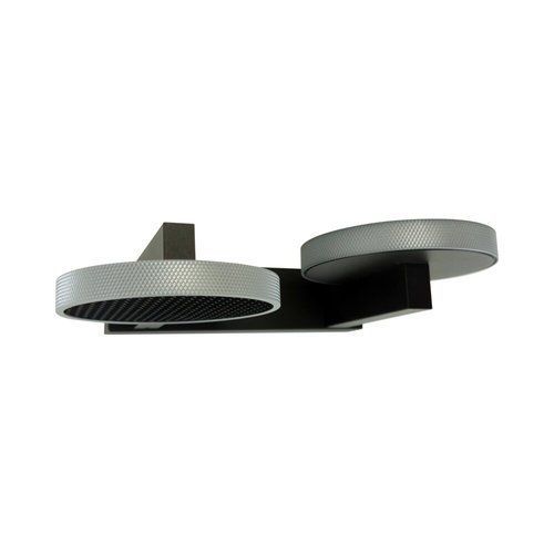  מנורת קיר גוף שחור עם כסף SPIKO WALL2 12W אור חם 
