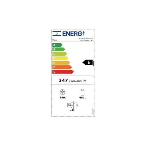 מקרר מקפיא תחתון 680 ליטר Midea HD-884RWEN מושחר