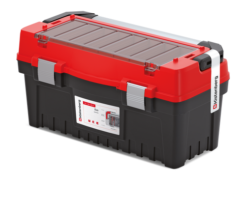 ארגז כלים Kistenberg EVO60 דגם KEVA6030SAL - ארגז מקצועי עם אורגינייזר שקוף במכסה וידית אלומיניום ארוכה לנשיאה נוחה