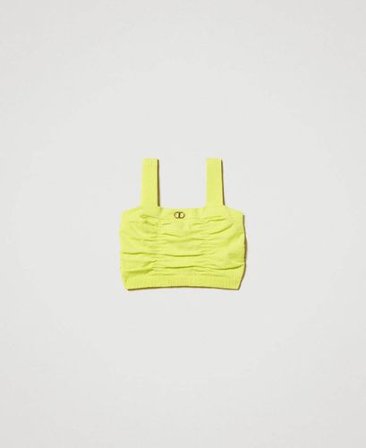 Embossed knit top with Oval T