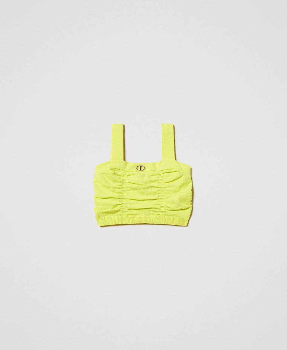 Embossed knit top with Oval T