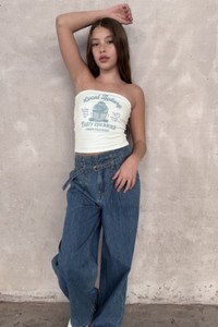 סטרפלס מודפס לני