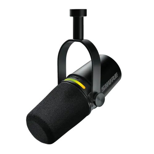 מיקרופון מומלץ לפודקאסט - אחריות יבואן רשמי   SHURE  MV7 
