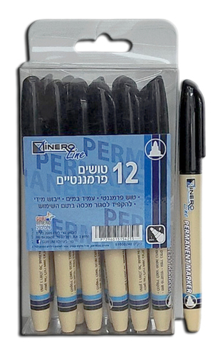 מארז 12 טושים פרמננטיים איכותיים/ LINERO LINE