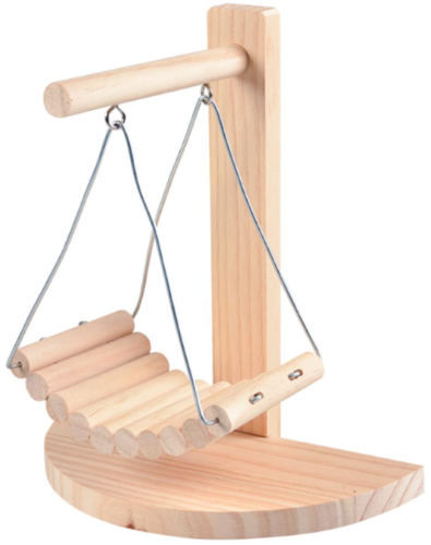 צעצוע כיסא נדנדה מעץ למכרסמים קטנים 21.5x11.5x24 ס